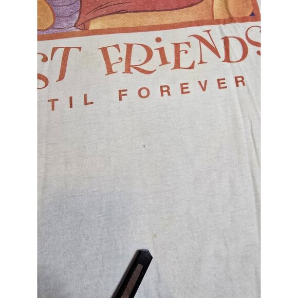 Vintage 90's Winnie The Pooh Piglet Best Friends Graphic T-Shirt Sz Large HOLES - Picture 7 of 10